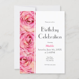 Gelbrosa Aquarellfarben Rose Abstraktes Muster Einladung