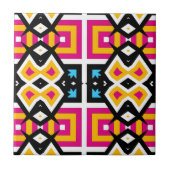 Gelbrosa Lebendes Mosaik Geometric Gemustert Fliese (Vorderseite)