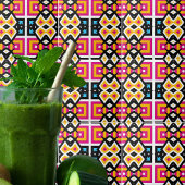 Gelbrosa Lebendes Mosaik Geometric Gemustert Fliese