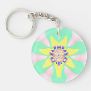 Gelbrosa Lila Acryl ~ Keycha Schlüsselanhänger