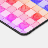 Gelbrosa lila Herzgingham-Schreibtisch Mat Schreibtischunterlage (Ecke)