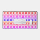 Gelbrosa lila Herzgingham-Schreibtisch Mat Schreibtischunterlage (Tastatur & Maus)