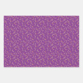 Gelbrosa Lila Schwarzer Swirbel Fett Stroke Muster Geschenkpapier Set (Vorderseite)