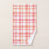 Gelbrosa Orangefarbene Farbe Kariert Badhandtuch Set (Handtuch)