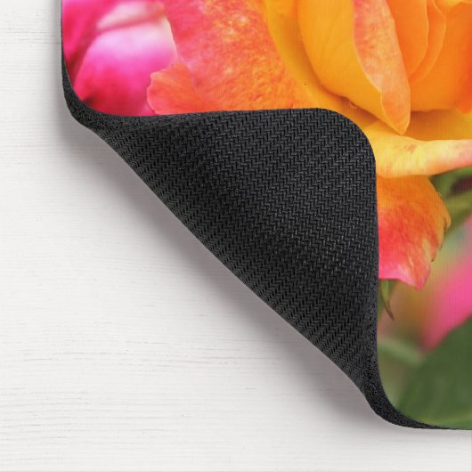 Gelbrosa Rose Mousepad (Ecke)