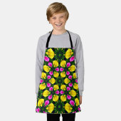 Gelbrosa Rosenmuster Schürze (Getragen)