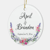 Gelbrosa und Eukalyptus Keramik Ornament (Links)