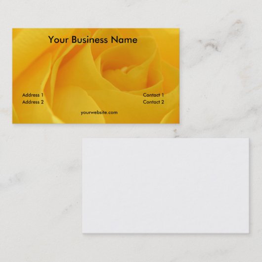 Gelbrosa Visitenkarte (Vorne/Hinten)