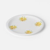 Gelbrose-Blume Pappteller (Schrägansicht)