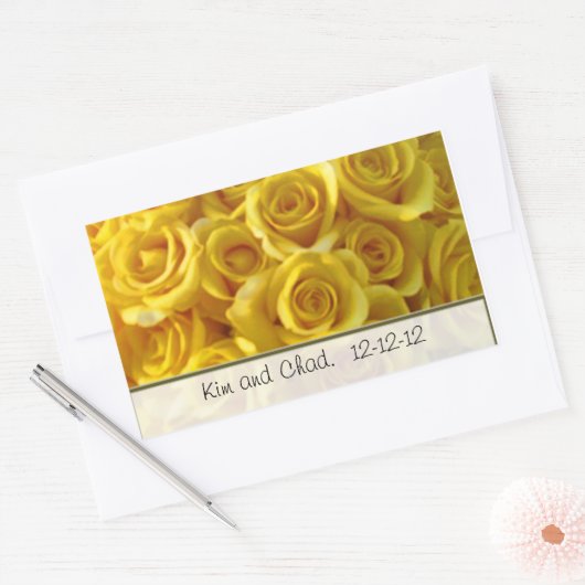 GELBROSE PERSONALISIERTE SCHWANDSTECKER RECHTECKIGER AUFKLEBER (Umschlag)