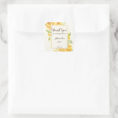 Gelbrosen, goldgelber Rahmen Haldi personalisiert  Quadratischer Aufkleber (Tasche)