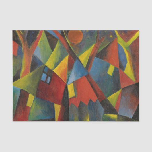 Gelbroter Mond Uber Sturzenden von Arnold Topp Seidenpapier (Vorderseite)