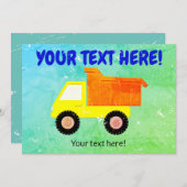 Gelbschleppwagen Kids gestört Einladung (Vorne/Hinten)