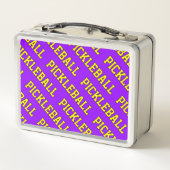 Gelbschwanz-PICKLEBALL auf leuchtend Lila Metall Brotdose (Rückseite)