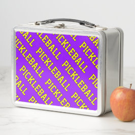 Gelbschwanz-PICKLEBALL auf leuchtend Lila Metall Brotdose