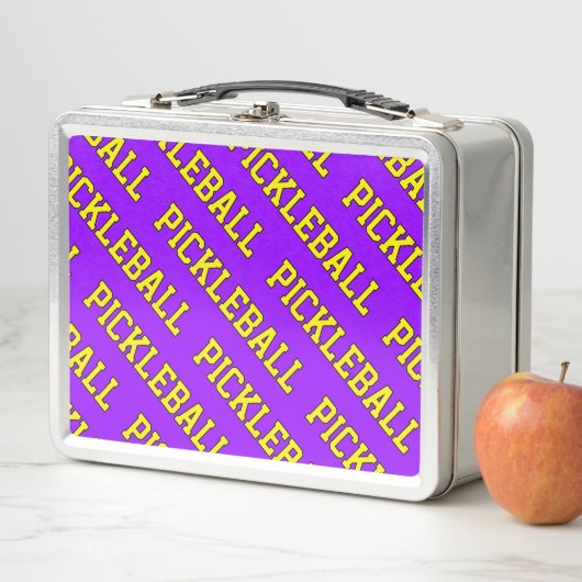 Gelbschwanz-PICKLEBALL auf leuchtend Lila Metall Brotdose (Beispiel)