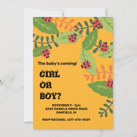 Gelbschwanzdusche Einladung (Vorderseite)