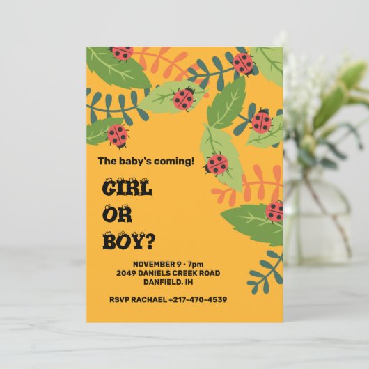 Gelbschwanzdusche Einladung (Stehend Vorderseite)