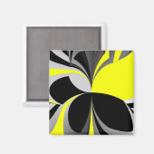 Gelbschwarz Abstrakt Magnet (Vorderseite/Rückseite)