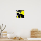 Gelbschwarz Abstrakt Poster (Küche)