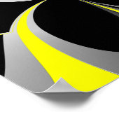 Gelbschwarz Abstrakt Poster (Ecke)