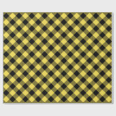 Gelbschwarz | Buffalo Karos Muster Geschenkpapier (Flach)