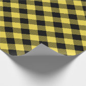 Gelbschwarz | Buffalo Karos Muster Geschenkpapier (Ecke)