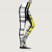 Gelbschwarz, grau und weiß abstrakt leggings (Rechts)