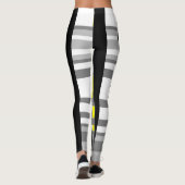 Gelbschwarz, grau und weiß abstrakt leggings (Rückseite)