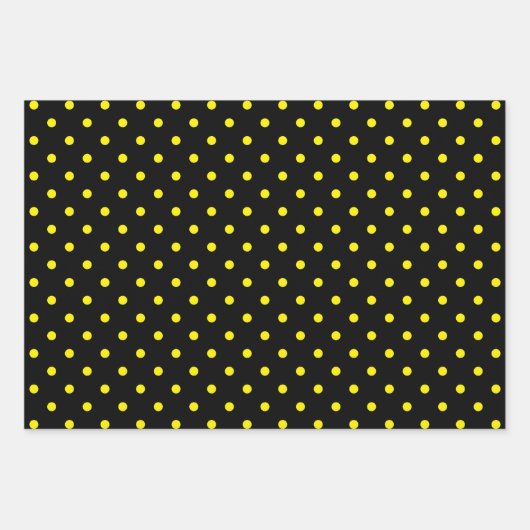 Gelbschwarz und Weiß Polka Dot Bee Mix Geschenkpapier Set (Vorderseite 2)