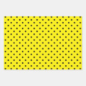 Gelbschwarz und Weiß Polka Dot Bee Mix Geschenkpapier Set (Vorderseite)