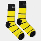 Gelbschwarzer Individuelle Name Socken (Rechts)