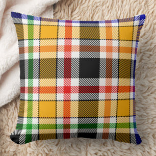 Gelbschwarzer Multicolor Flannel Kariert Tartan Kissen