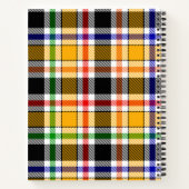 Gelbschwarzer Multicolor Flannel Kariert Tartan Notizblock (Rückseite)