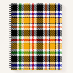 Gelbschwarzer Multicolor Flannel Kariert Tartan Notizblock