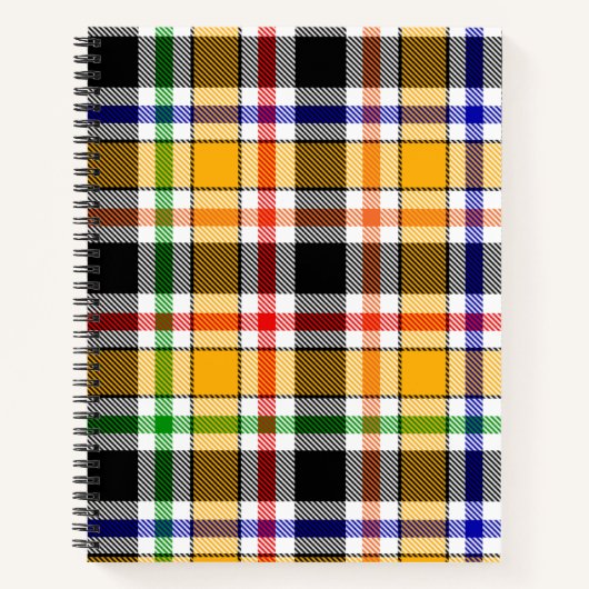 Gelbschwarzer Multicolor Flannel Kariert Tartan Notizblock (Vorderseite)