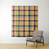 Gelbschwarzer Multicolor Flannel Kariert Tartan Wandteppich (Beispiel)