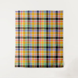 Gelbschwarzer Multicolor Flannel Kariert Tartan Wandteppich