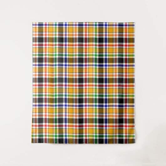 Gelbschwarzer Multicolor Flannel Kariert Tartan Wandteppich (Vorderseite)