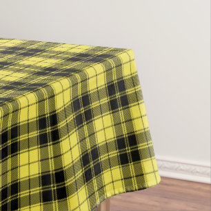 Gelbschwarzer Tartan Kariertes Muster rustikal Tischdecke