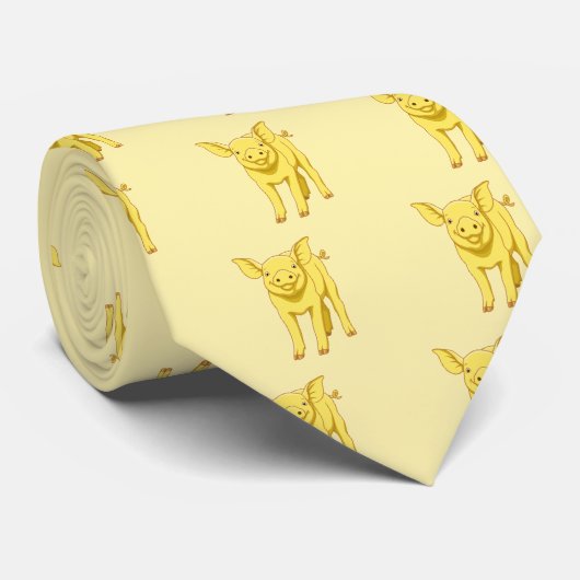 Gelbschweintag Juli 17 Niedliches Schweinchen Krawatte (Gerollt)
