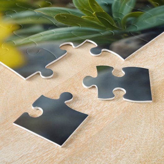 Gelbschwingendes Hähnchenblau - mit Augen Vogel Puzzle (Seite)