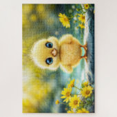 Gelbschwingendes Hähnchenblau - mit Augen Vogel Puzzle (Vertikal)