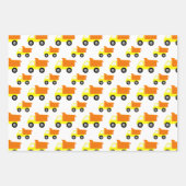 Gelbspielzeug-Konstruktionswagen Geschenkpapier Set (Vorderseite)