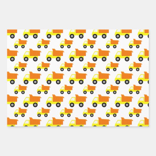 Gelbspielzeug-Konstruktionswagen Geschenkpapier Set (Vorderseite)