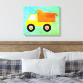 Gelbspielzeug-Lkw gestört Leinwanddruck (Insitu (Schlafzimmer))