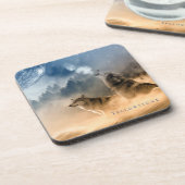 Gelbstein Kunststoff-Untersetzer - Die Wölfe Geträ Getränkeuntersetzer (Linke Seite)