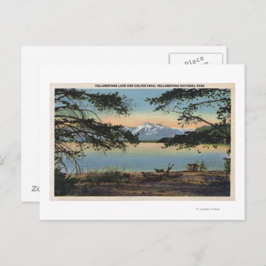 Gelbstein, WY - Gelbsteinsee und Colter Postkarte (Vorne/Hinten)