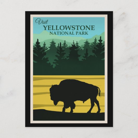 Gelbstein, wyoming Travel Poster Postkarte (Vorderseite)