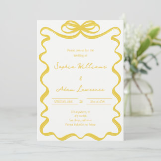 Gelbstreifen Hochzeit Whimsical Einladung